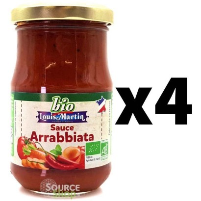 Lot de 4 sauces tomate Arrabbiata BIO - 190g - Louis Martin